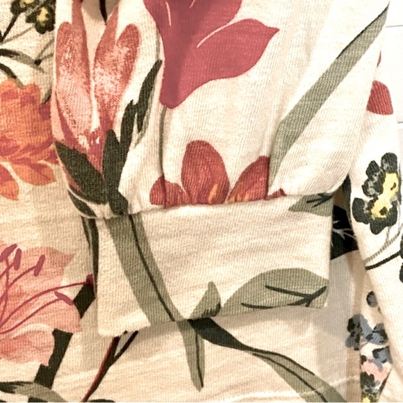 LOFT Floral Puff Shoulder Balloon Sleeves Top S / XS - Picture 7 of 11